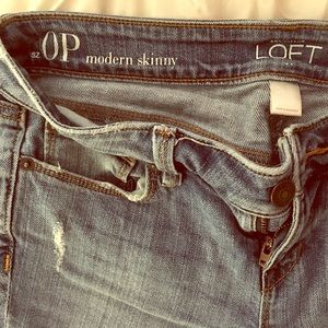 Loft ripped skinny jeans 0P